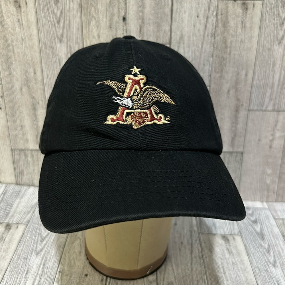 Anheuser busch black baseball cap hat